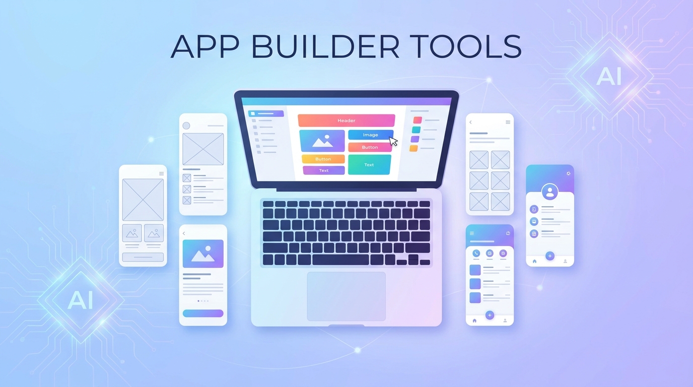 best AI tools for making apps 2026 comparison illustration