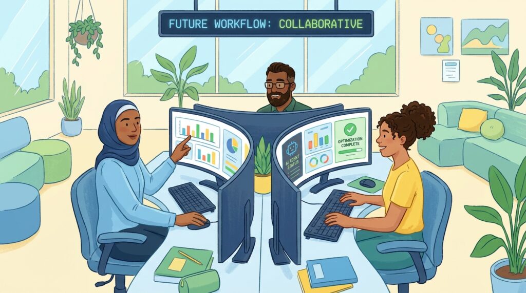 new AI agent job roles emerging in 2026 workplace illustration